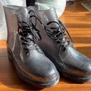 Urban Outfitters Glitter Gel Rain Boots